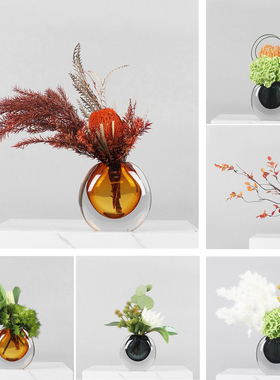 轻奢风大理石金属会所软装饰品