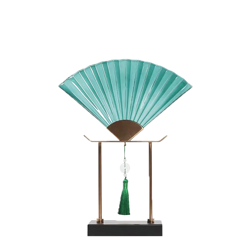 新中式桌面金属扇子样板房