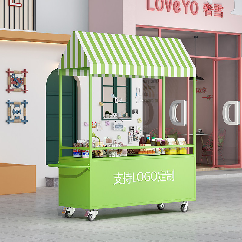 网红户外餐车摆摊手推车铁艺奶茶移动出摊位炸串小吃车夜市地摊车