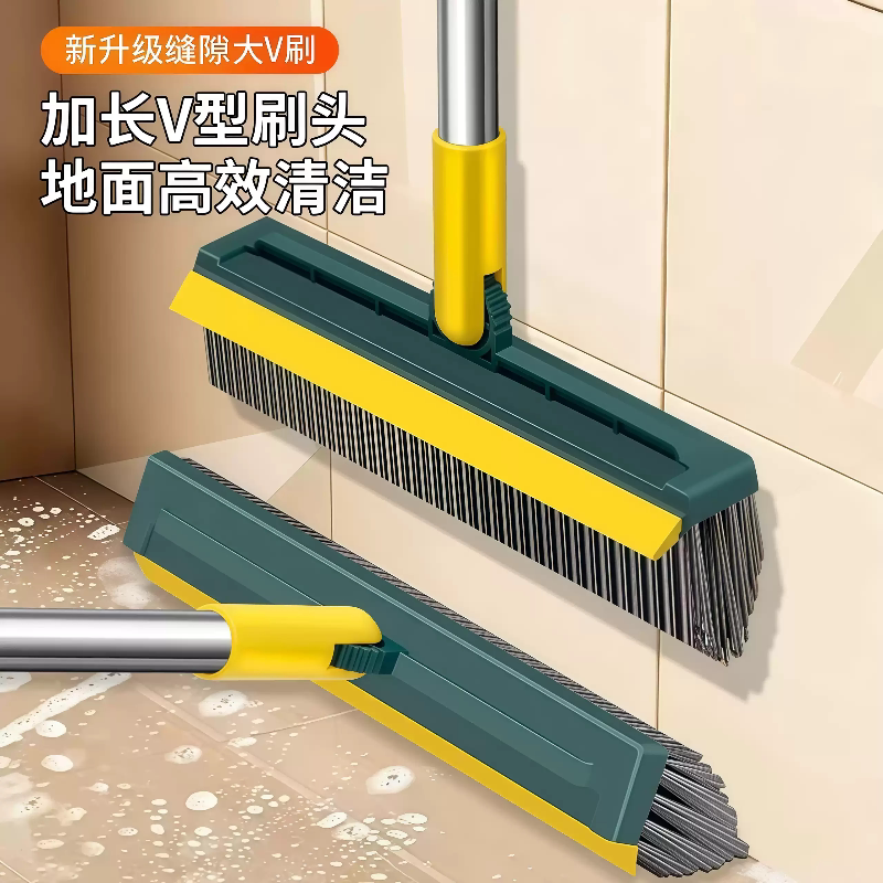 卫生间刷地刷子四合一地缝刷尖型地板刷浴室厕所家用长柄硬毛地砖