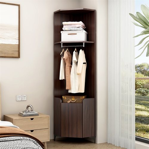 实木角柜客厅沙发边柜置物架