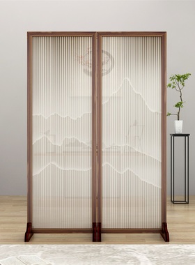屏风隔断客厅山水屏风折叠可移动家用卧室办公室实木简约遮挡玄关