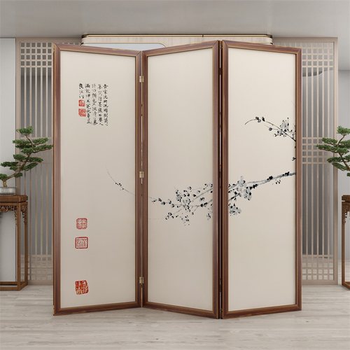 中式屏风隔断客厅办公折叠移动简约现代轻奢卧室遮挡家用简易折屏