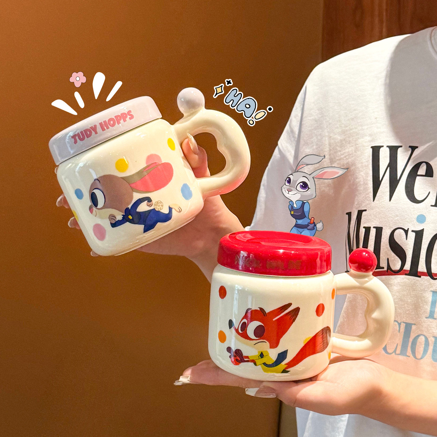 迪士尼陶瓷水杯马克杯朱迪尼克情侣专用高颜值可爱杯子早餐咖啡杯,餐饮具,马克杯,淘宝优惠券,粉丝福利购,淘宝优惠卷