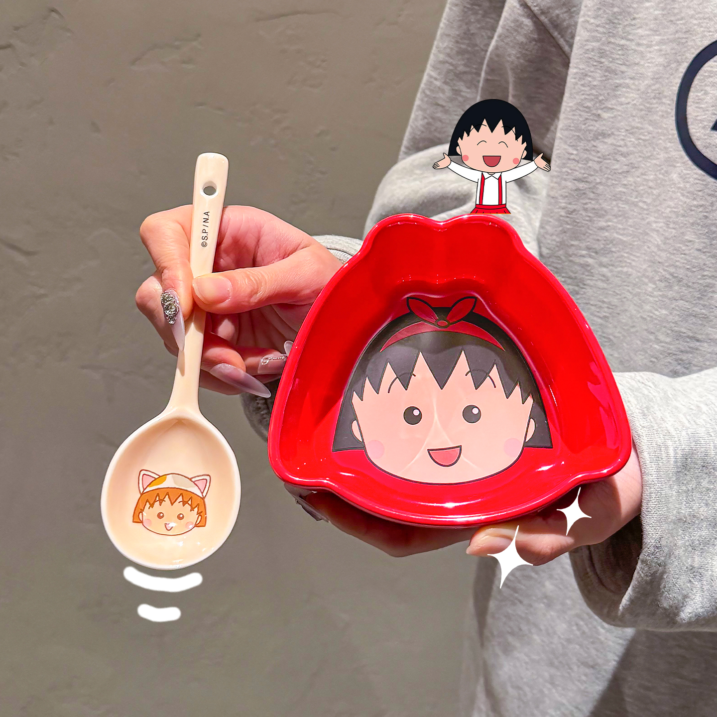 樱桃小丸子联名可爱陶瓷吃米饭碗