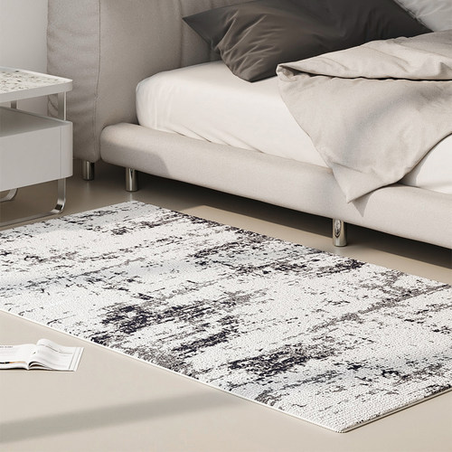 地毯卧室床边毯现代简约黑白客厅沙发茶几新款床前脚垫防滑地垫