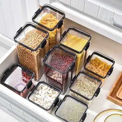 460-1800ml Sets Kitchen Stackable Sealed Jar Plastic Food St