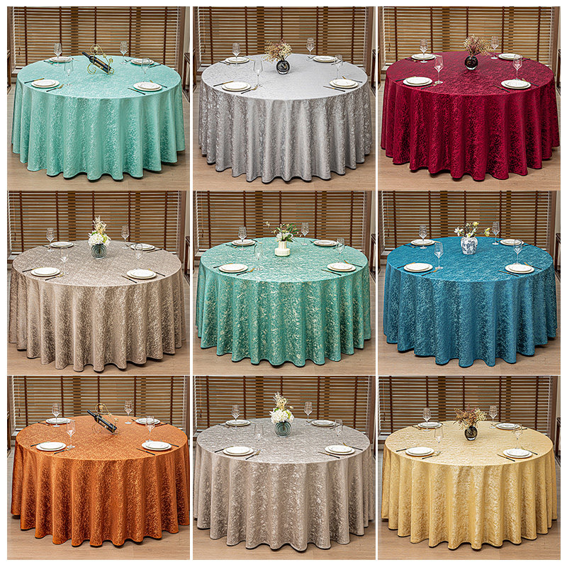 酒店桌布圆桌加厚布艺餐桌大圆桌专用高级感餐布饭店圆形圆桌台布