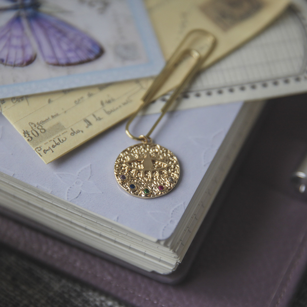 블링블링 초절묘 수첩 북마크 펜던트│3가지 스타일│금도금 수첩 펜던트