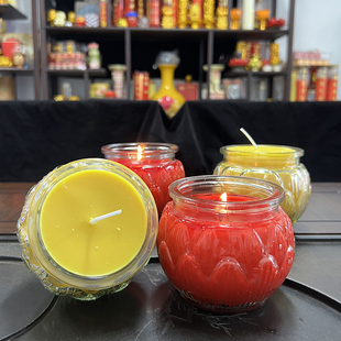 大平口莲花灯燃65/36小时酥油灯玻璃灯家用无烟蜡烛室内寺庙供灯