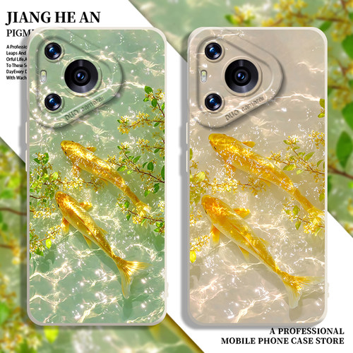 适用华为手机壳桂花锦鲤