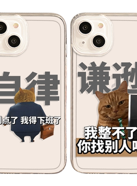 适用华为手机壳打工猫咪表情包