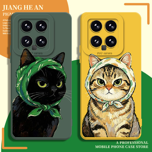 适用小米手机壳油画猫咪