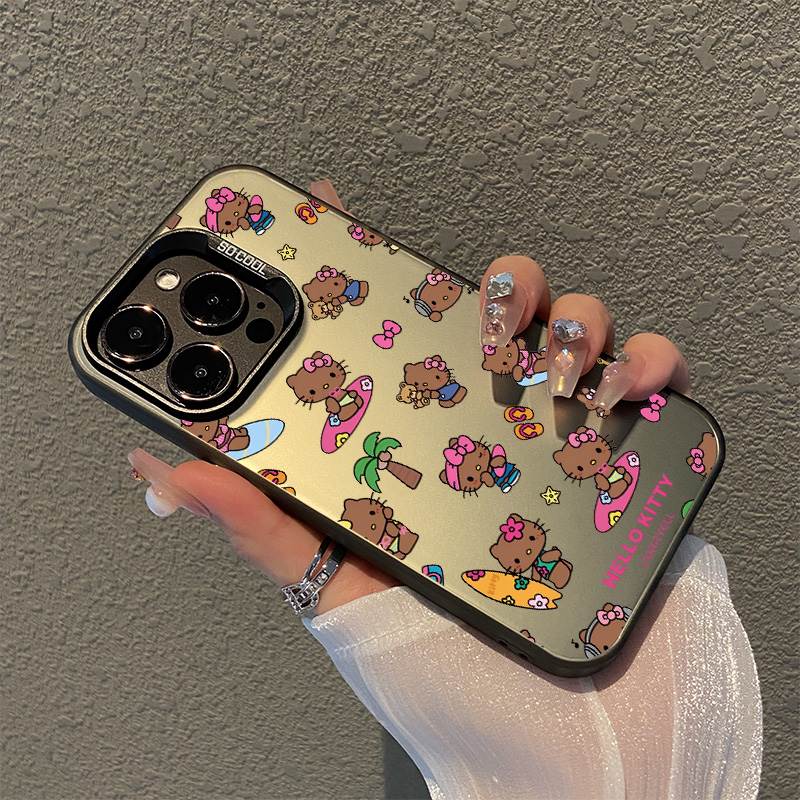 适用华为手机壳黑皮kt猫