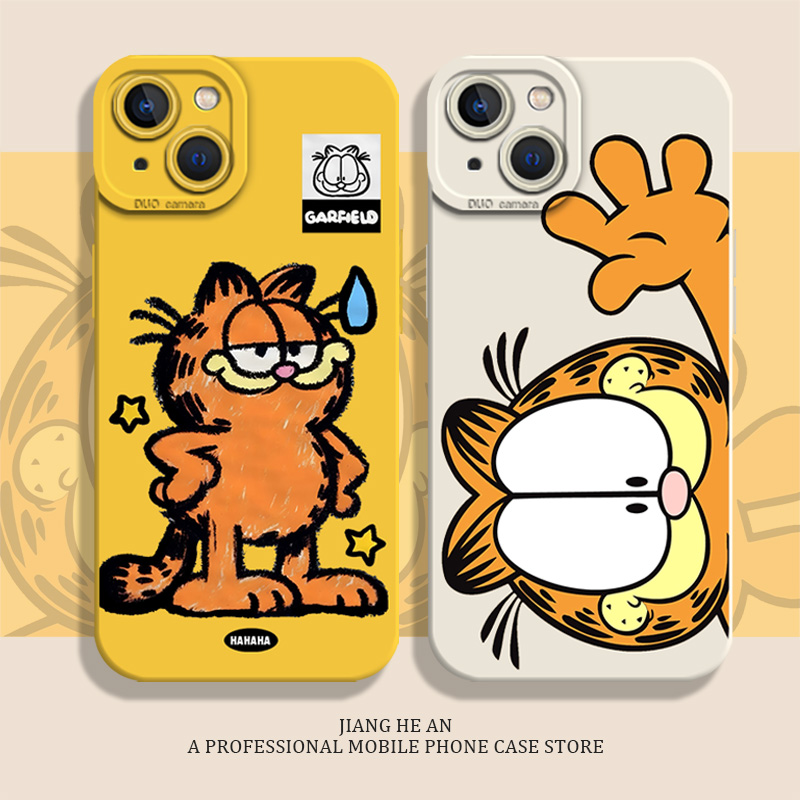 Garfield适用苹果14plus手机壳iPhone15pro加菲猫16无语13mini卡通12可爱11硅胶xsmax新款xr高级感x趣味8套7p