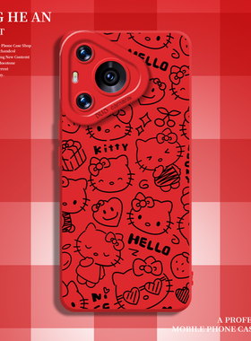 线条kitty适用华为nova14ultra手机壳mate80新款pura70pro+女max红色60限定50马年40套30/13/12/11/10/9/8/p