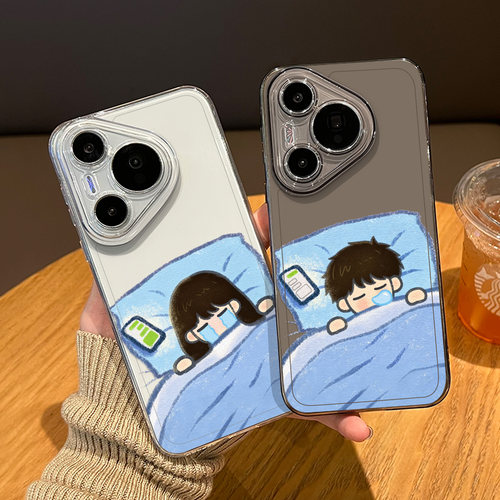 适用华为手机壳睡着了情侣