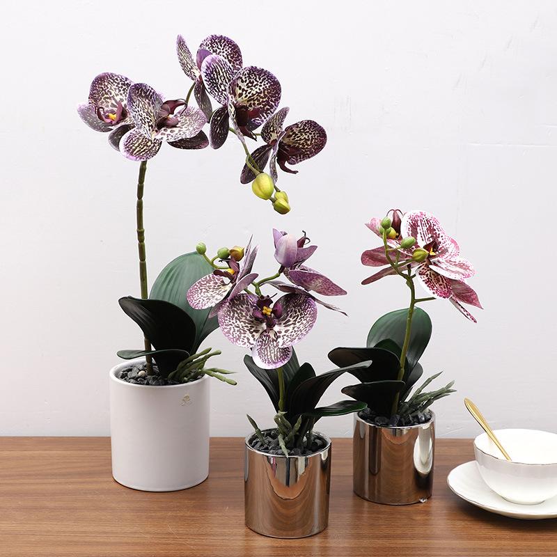 仿真假花蝴蝶兰装饰客厅摆件家居盆栽餐桌北欧花卉花艺手感植物小