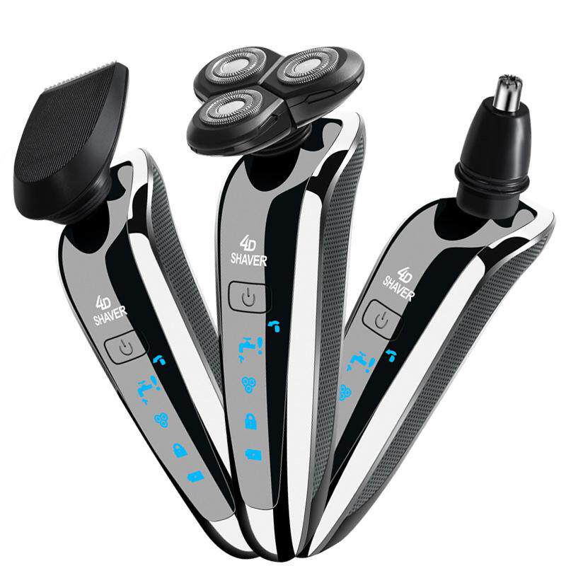 电动剃须刀刮胡胡须男士多功能全身水洗充电4d式供应usb三头浮动
