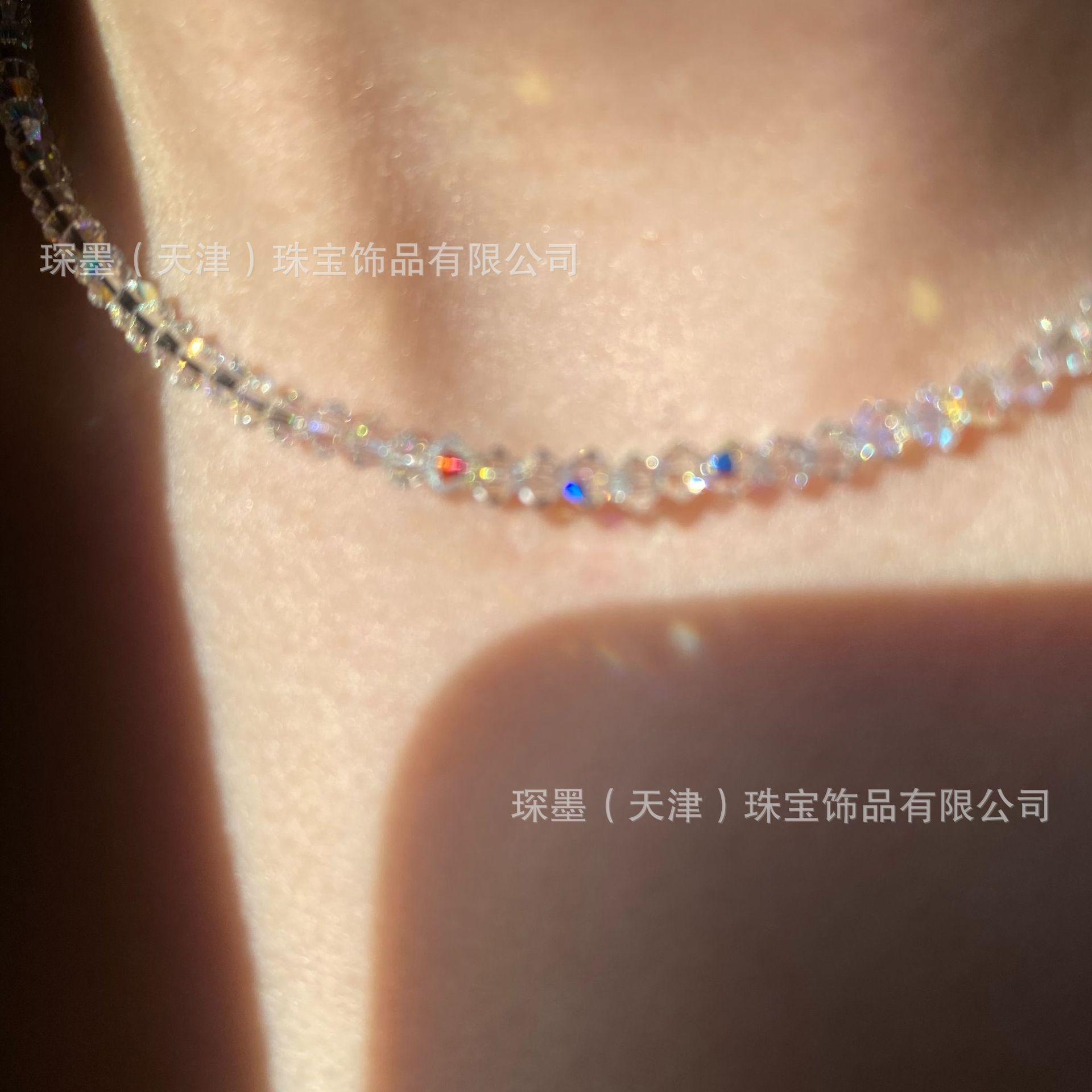 水晶轻奢女超闪项链家细施极手链叠戴奥地利质感锁骨正品手串简约