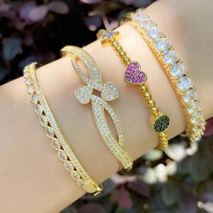 手镯钻满手环欧美时尚ins小众锆石手饰女手链正义之剑设计轻奢镶