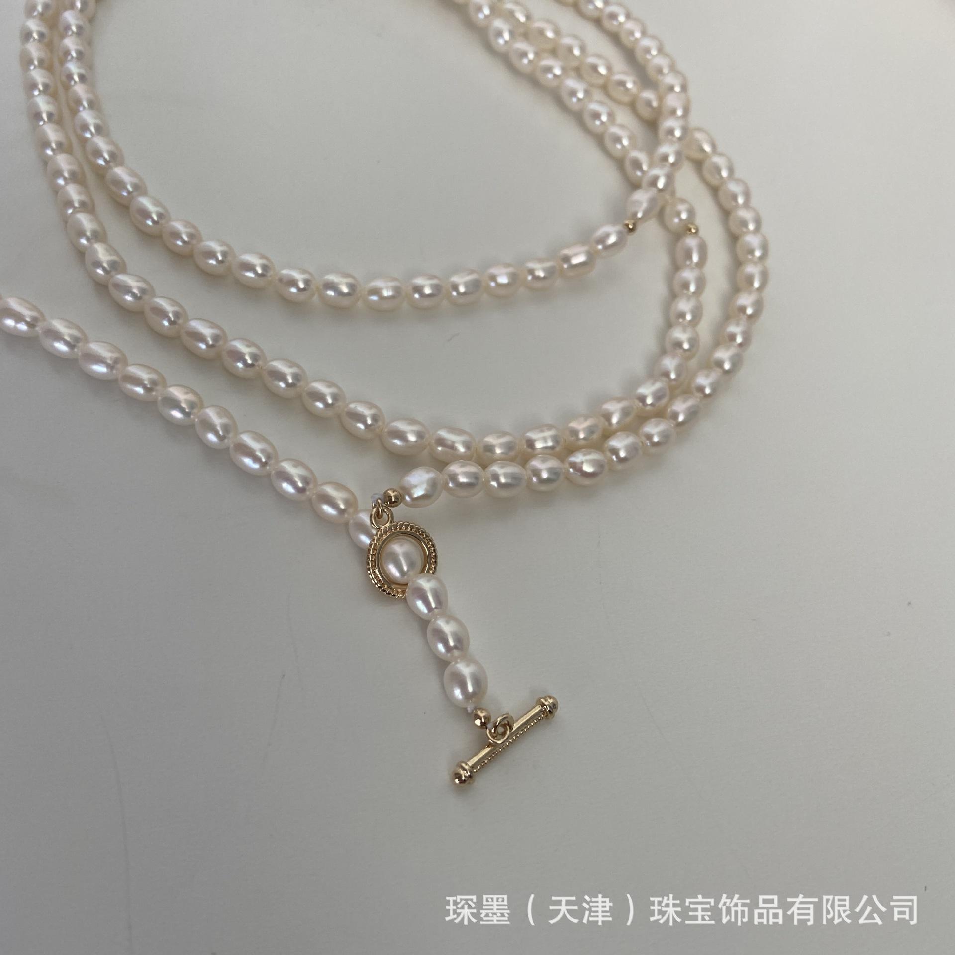 珍珠链毛衣项链款长轻奢女淡水气质天然叠小众颈链锁骨复古戴多层