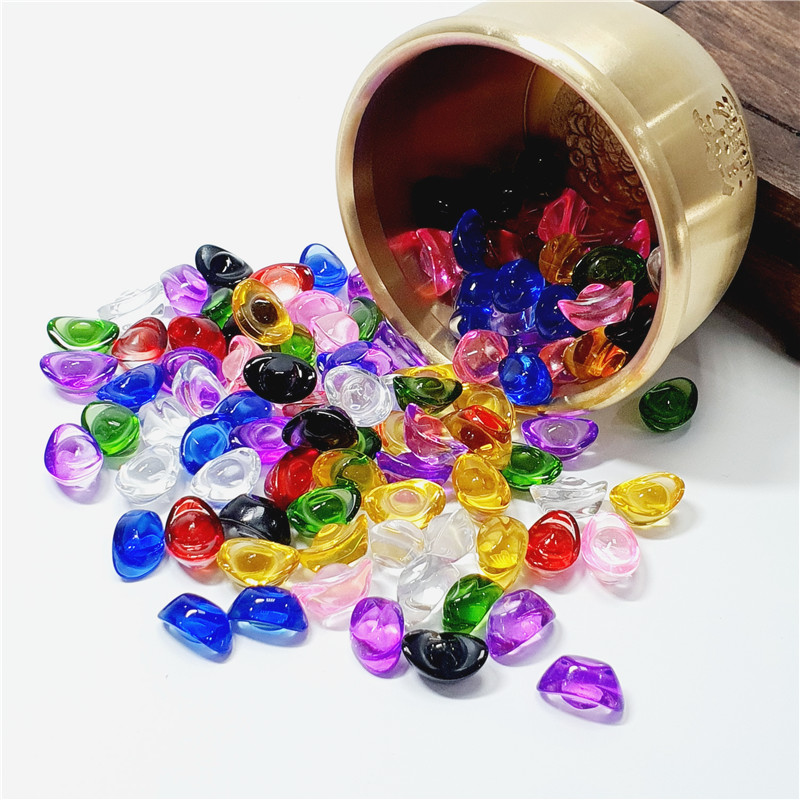 水晶琉璃彩色元宝招财开业礼品