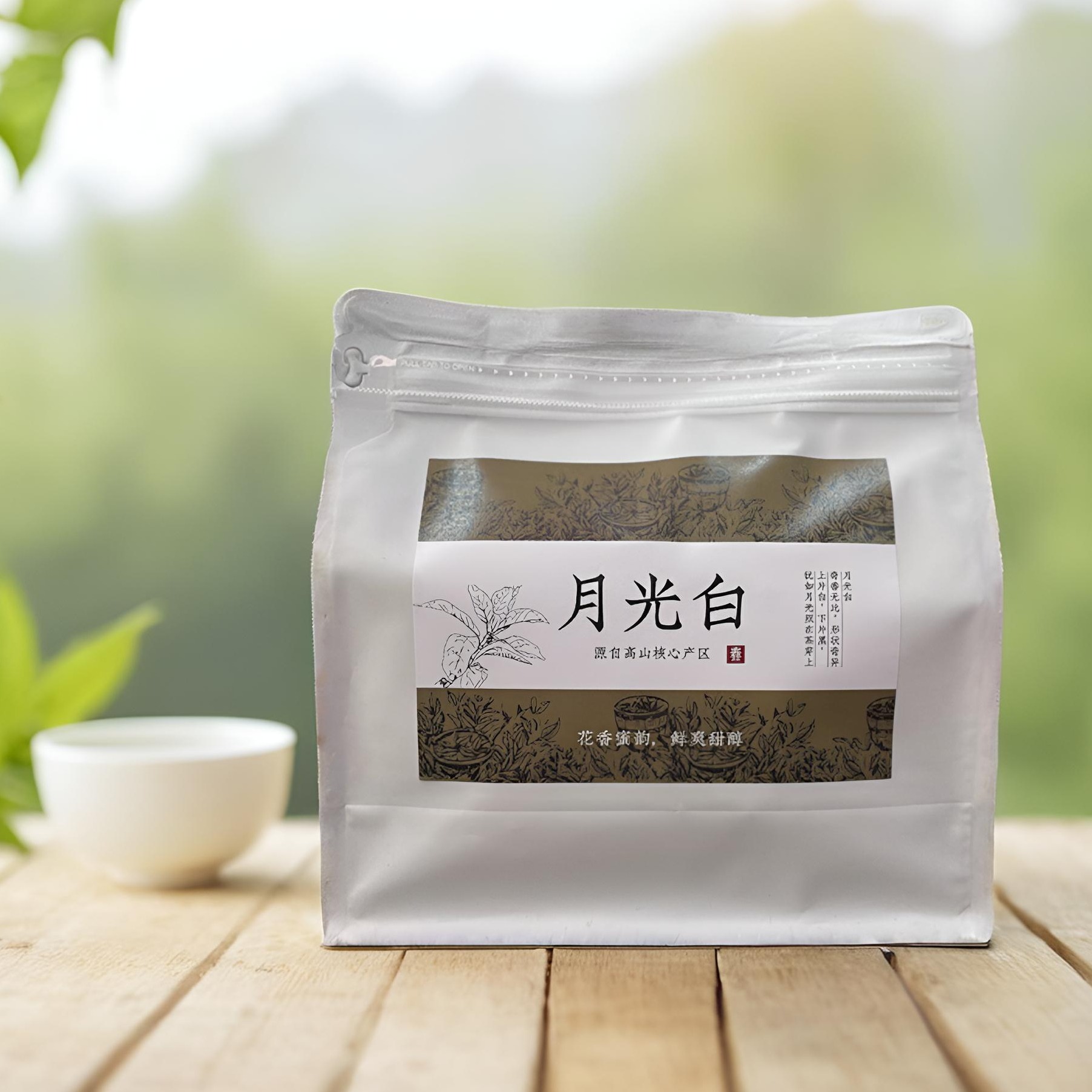 云南秧塔月光白古树白茶特级春茶散茶花香蜜香鲜爽甜润200克2025