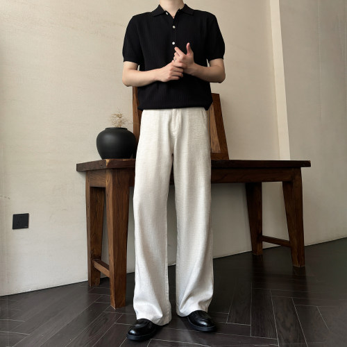 夏季高品质天丝亚麻A字直筒西裤