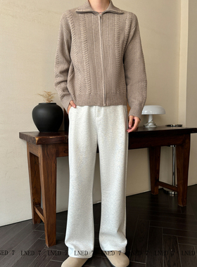 LNED7【646微喇加绒卫裤】冬季高品质650g微喇宽松通勤休闲卫裤男