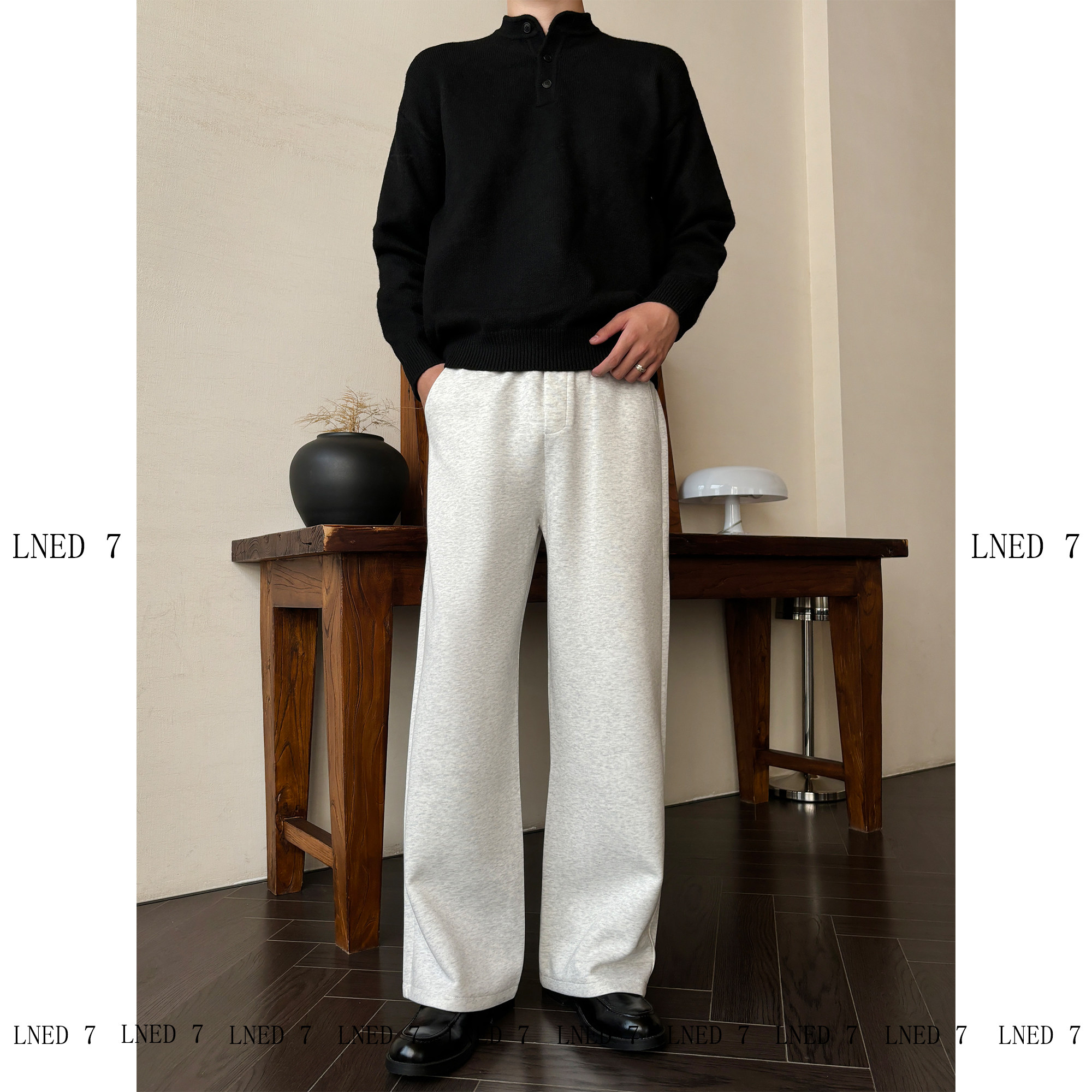 LNED7【A字阔腿卫裤】春夏季高品质宽松A字直筒阔腿休闲四季卫裤