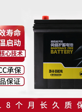 质顶 铅酸蓄电池45上门安装以旧换新ZD-B-55B24R电池（R/L细/LX）