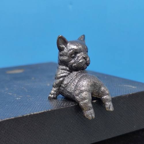 黄铜做旧可爱卖萌坐姿休息小狗模型摆件电脑桌面车载中控台装饰品