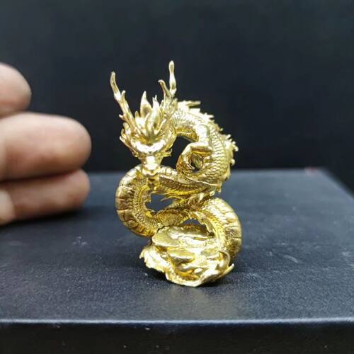 黄铜摆件装饰中式生肖神龙