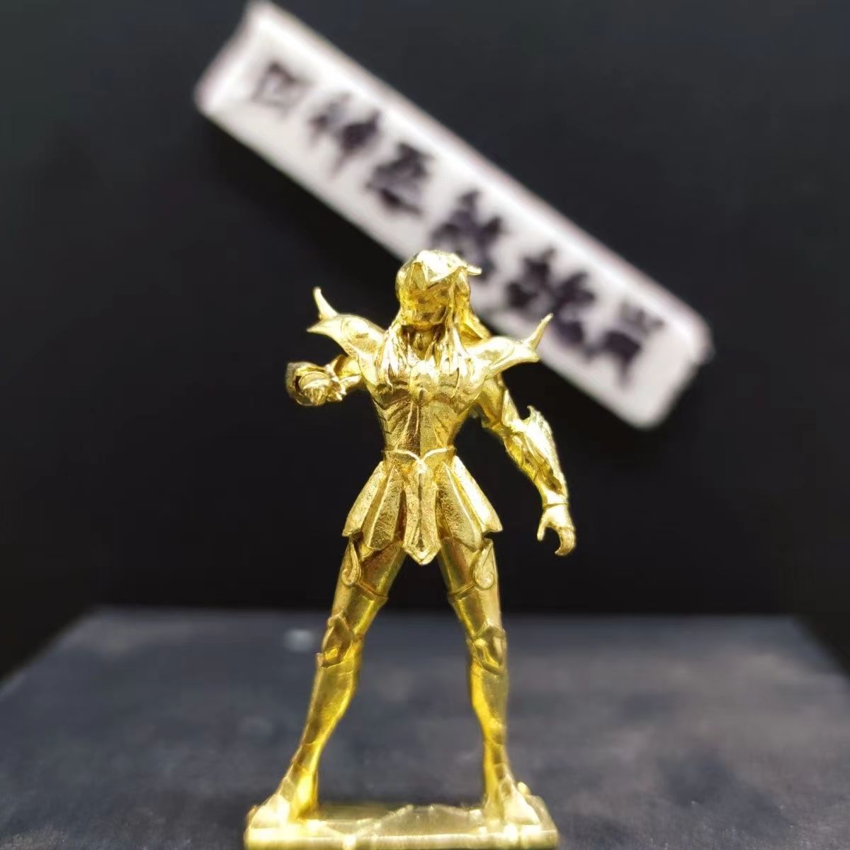 纯铜实心 天蝎座 米罗 红指甲小金人十二星座圣斗士 手办雕像摆件