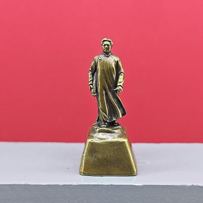 青年毛泽东教员东方红毛主席铜像键帽款伟人雕像全身立像桌面摆件
