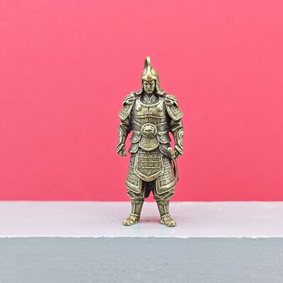黄铜古代兵人唐朝薛仁贵将领霍去病盔甲铠甲唐朝将军兵人模型摆件