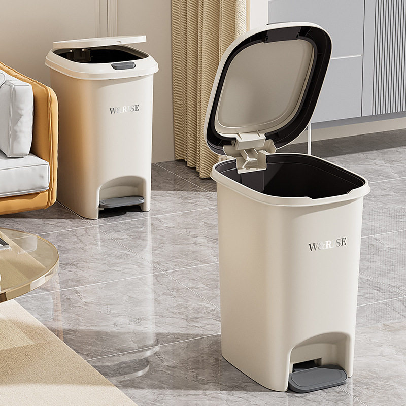 家用超大容量静音带盖按压或脚踏双开式卧室客厅卫厨房生间垃圾桶