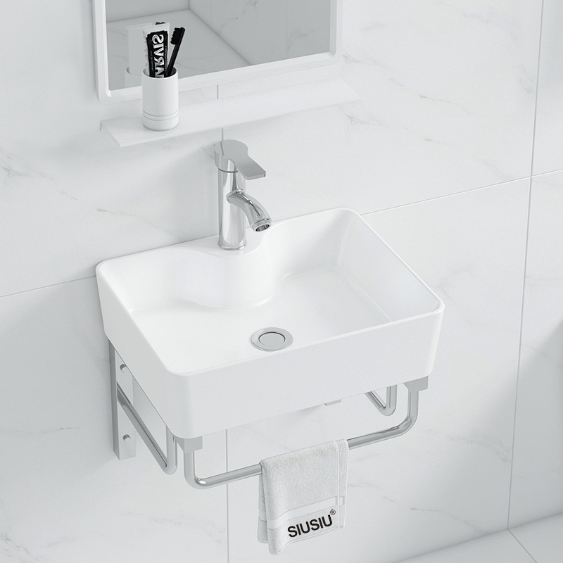 简约带支架挂墙式洗手盆