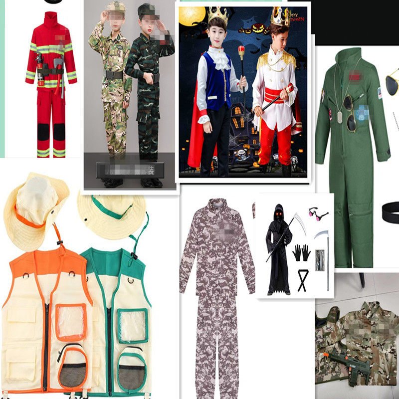 亚马逊儿童服装定制角色扮演万圣节迷彩服小兵服军装特种特战