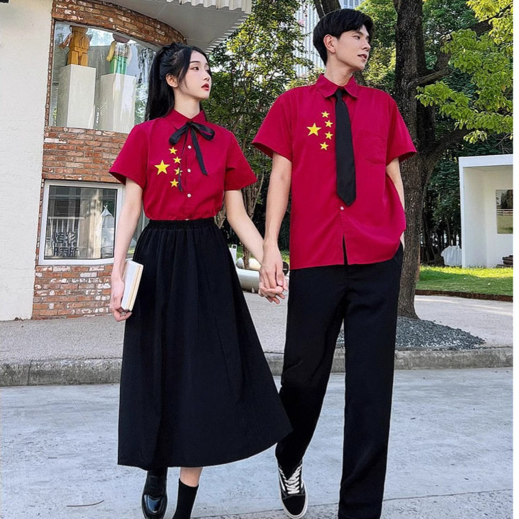 国庆红歌演出服女学生班服套装