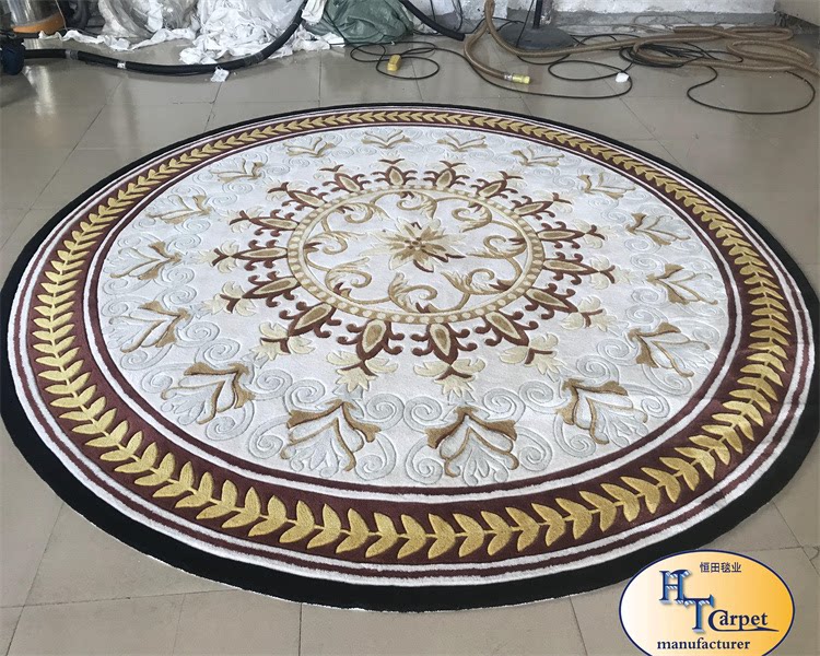 钢琴会议室羊毛圆形椭圆欧式美式新古典餐厅客厅餐桌卧室地毯定制