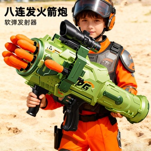 儿童男孩玩具枪RPG火箭筒发射器加特林手动连发榴弹炮6岁元 旦礼物