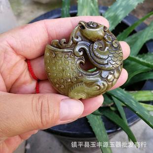 古玩杂项收藏仿古做旧玉器岫玉玉石饰品挂件玉佩老物件老古董