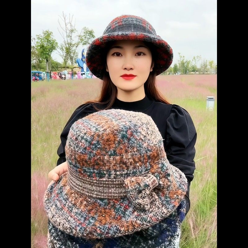 中老年秋冬毛呢帽子女加厚保暖老太太盆帽妈妈洋气布帽时尚渔夫帽
