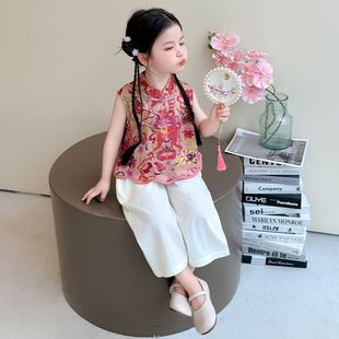 女童套装旗袍裙2026夏季新款两件套中国风女宝宝汉服裙唐装旗袍