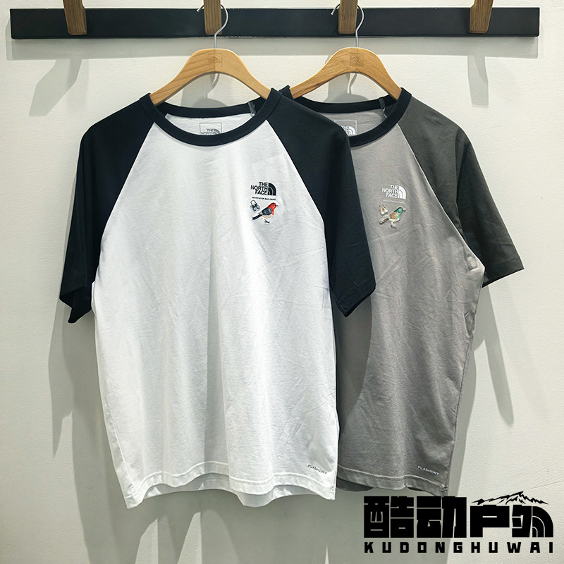 26春夏TheNorthFace北面户外时尚拼接刺绣 圆领短袖T恤男女款8GX1图片