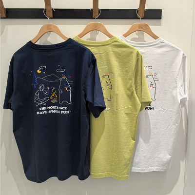 2025夏季TheNorthFace北面户外透气纯棉印花短袖T恤男女同款8DBV
