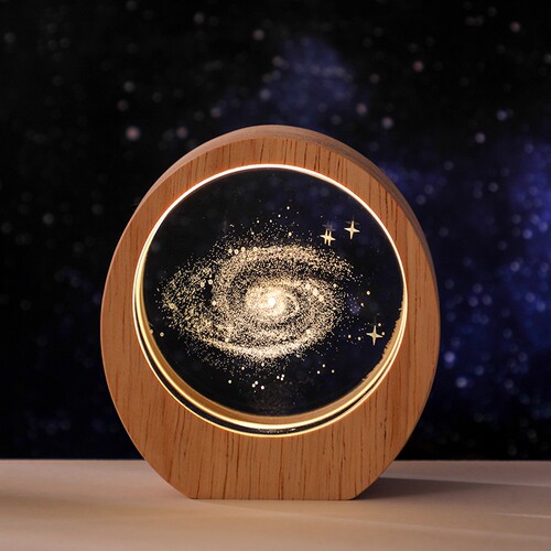 发光宇宙星空创意水晶小夜灯摆件生日礼物送女生闺蜜女朋友高级感