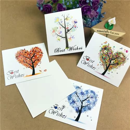 爱心小卡片手写祝福单页简约女生b卡性幼儿园留个祝福卡祝福语贺